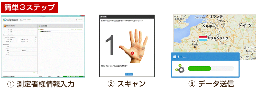 オリゴスキャンの３ステップ測定