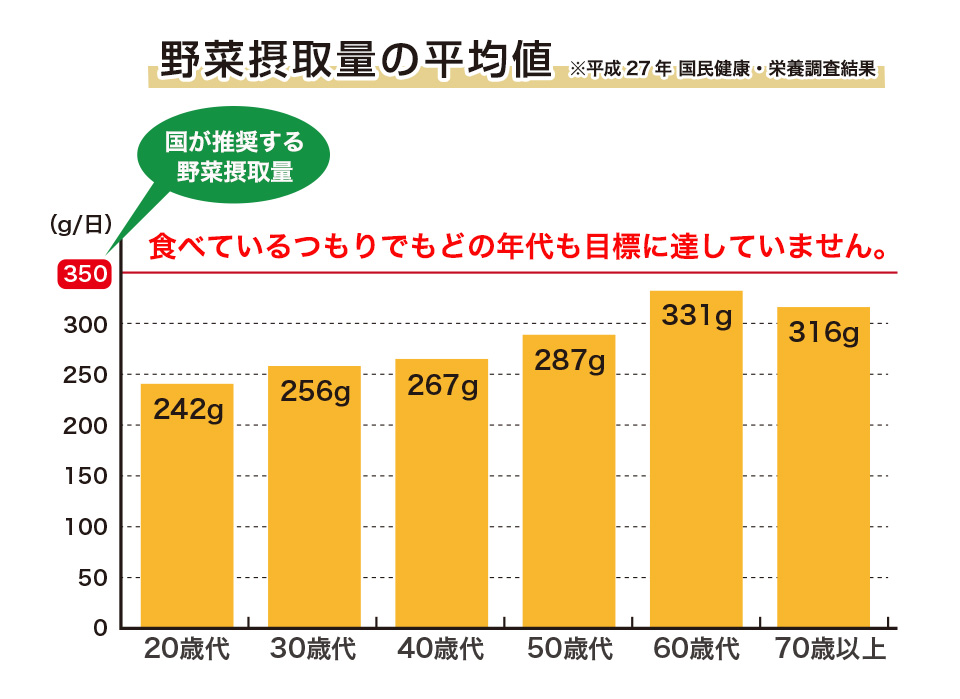 年代別野菜摂取量